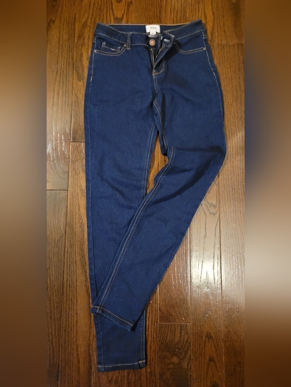 Ardene Jeans Label Detail - Blue with Gold Stitching